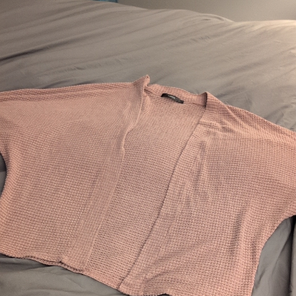 Pink Textured Open Cardigan Yibock Size Large